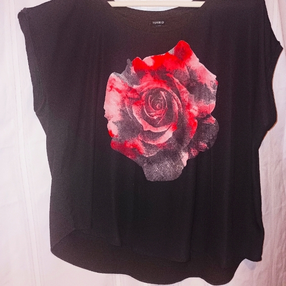 Women's Red Rose Blouse - Picture 3 of 4
